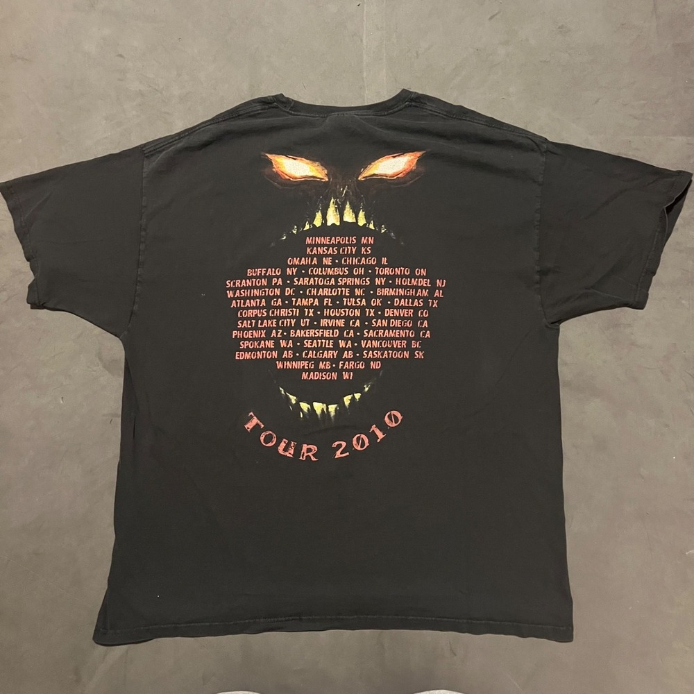 Disturbed Asylum Concert Tour 2010 T-Shirt‎ Size 2XL Heavy Metal Band Tee hanes - Picture 2 of 6